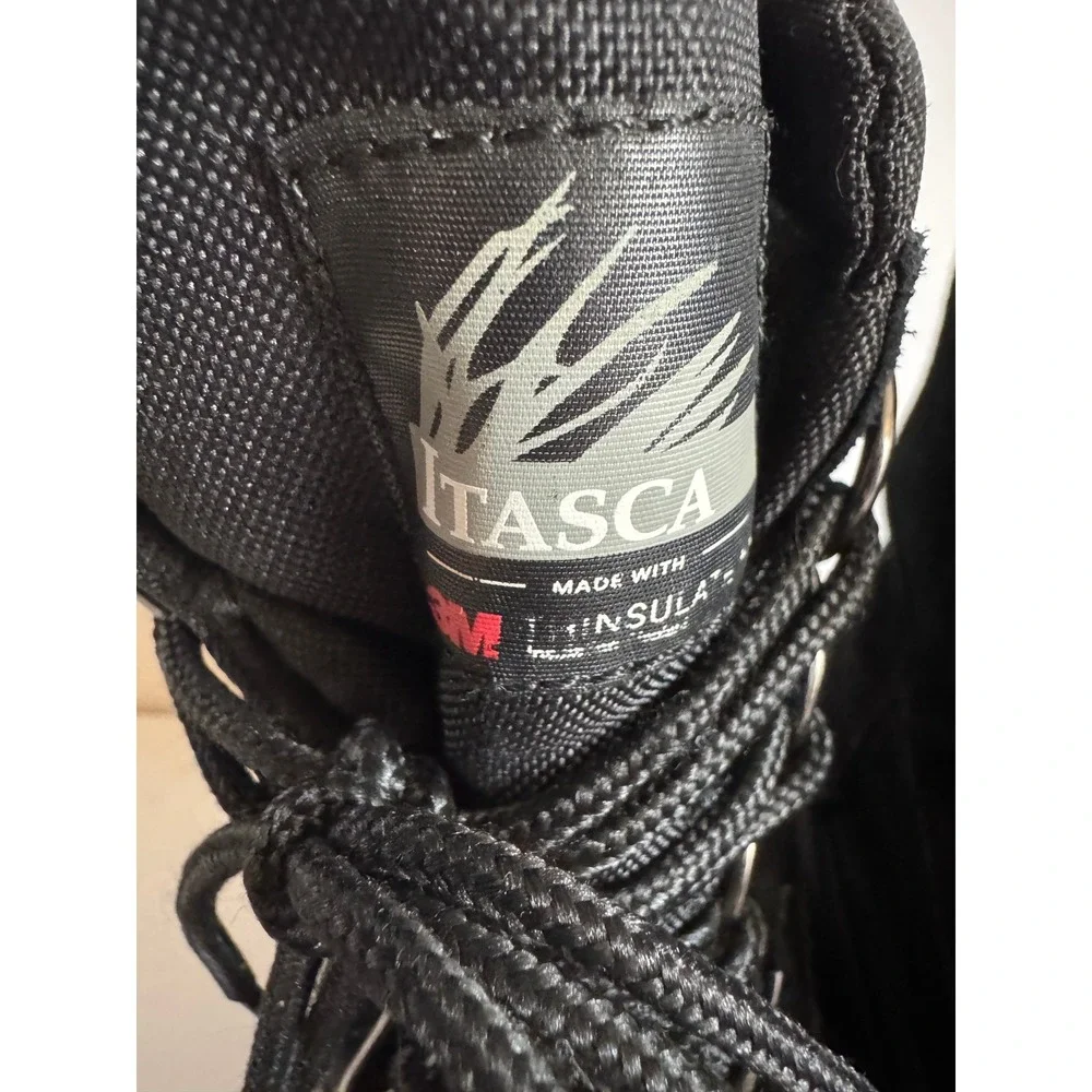 Itasca Mens Black Thinsulate Winter Snow Boots Size 9 Leather Upper 6542845